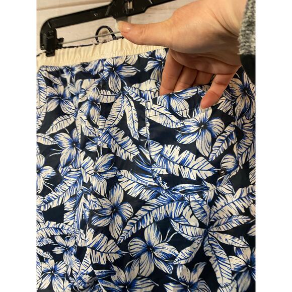 Hugo Boss Men's XL Swim Trunks Blue Tropical Palm Print Beach Tiki Vacation Pool - Picture 4 of 6